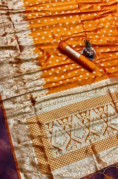 Sunshade Banarasi Semi Silk Saree From Banaras
