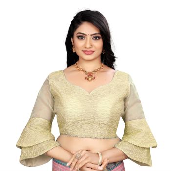 Cream Organza With Embroidery Cording Dori Blouse