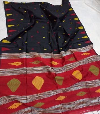 Multi Colour Pure Handloom Silk Cotton Saree From Bengal