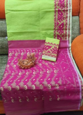 Multi Colour Pure Handloom Dhakai Jamdani Saree From Bengal