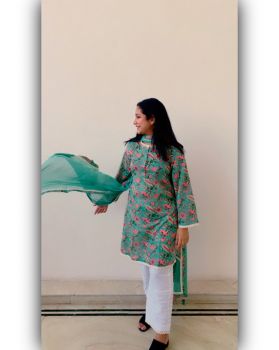 Pakistani block print suit set