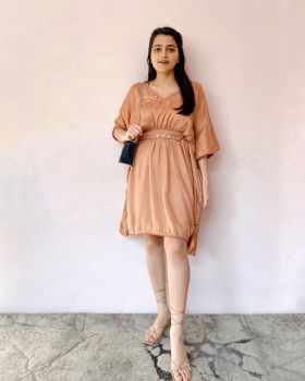 Mirror embroidered Kaftan dress