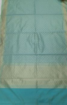 Light Green Pure Mercerized Cotton Saree From Banaras