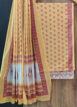 Olive Green Printed Suit With Flower Design Dupatta