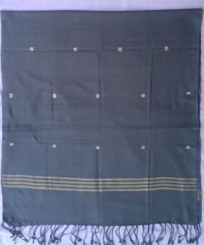 Dark gray cotton & Eri stole