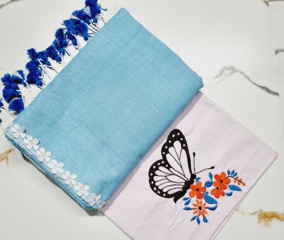 White Pure Handloom Cotton Saree From Bengal