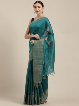 Blue Muga Silk Saree
