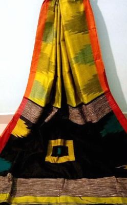 Multi Colour Pure Handloom Silk Cotton Saree From Bengal