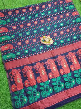 Cloud Burst Mango Dhakai Jamdani Saree From Rajasthan