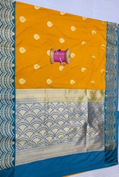 Yellow Leaf Design Silk Ikat Patola Saree