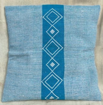 Sea Blue Cotton Kushan Cover Pure Handloom Product
