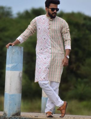 Dusty Pink Pinkish Grey Pure Handloom Long Kurti From Bengal