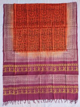 Maroon & Red cotton silk dupatta