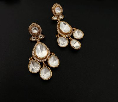 Moissanite Polki Earings