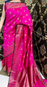 Pink Soft Silk Saree From Bengal