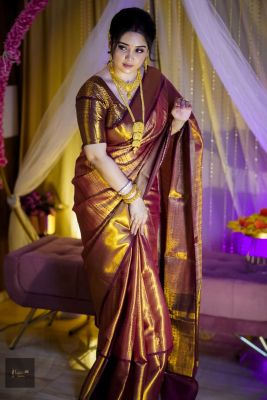 Golden Kanchipuram Tissue Silk Saree From Bengal
