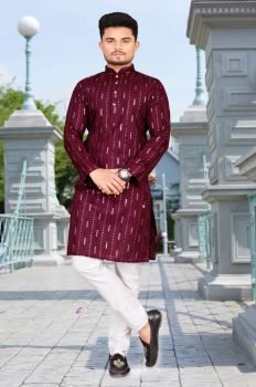Men Black Rose Cotton Kurta Mirror Work Original kurta