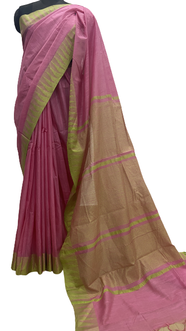 Pink Handcrafted Kota Silk Saree