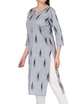 GMH Women's Cotton Ikkat Kurti for Knee Length, Traditional Festive & Casual Kurta for Women