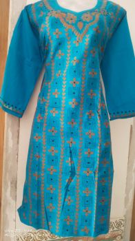 Blue Pure Handloom Cotton Kurti From Bengal