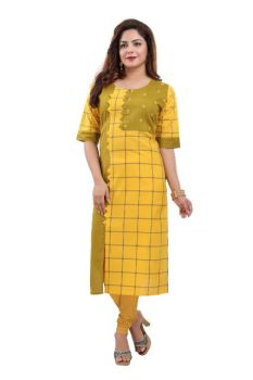 Yellow Causal wear Kurti