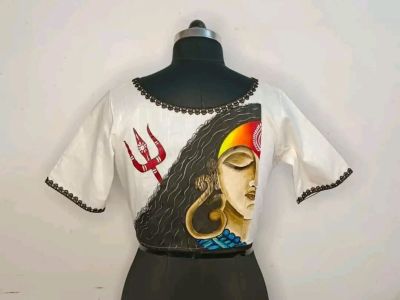 White Pure Handloom Cotton Readymade Blouse From Bengal