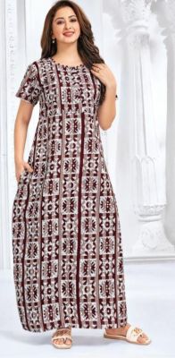 Brown Pure Handloom Long Gown From Bengal