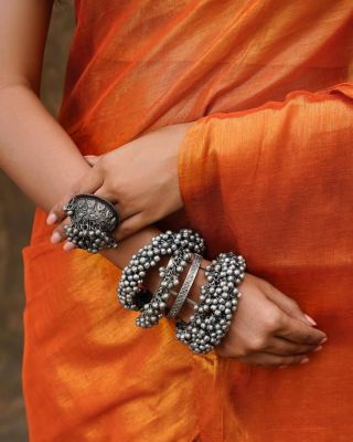 Oxidised Bangle Collection Ghunghroo Kada And Ring Combo Set