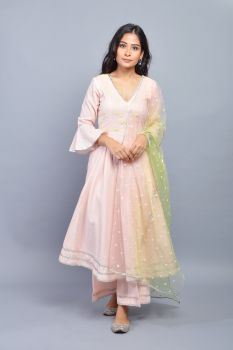 Light Pink Anarkali Gota Patti Suit Set