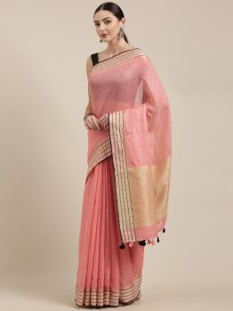 Light Pink Linen Saree