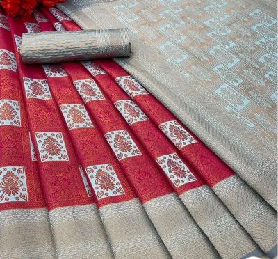 Red Wine Pure Handloom Silk Cotton Saree From Banaras