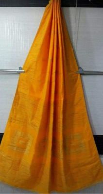 Orange Pure Handloom Silk Cotton Saree From Bengal
