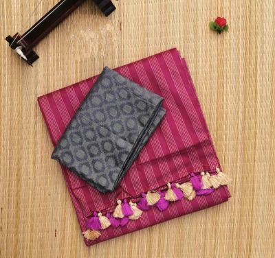 Maroon Pure Handloom jacquard Silk Saree From Banaras
