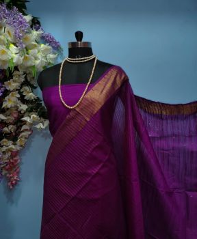 Purple Pure Handloom Kota Viscose Silk Saree From Bhagalpur