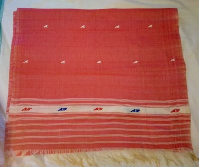 Light Red Butta Pure Handloom Cotton Stole