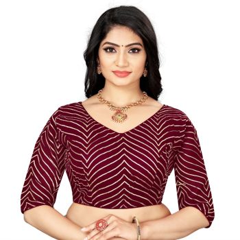 Maroon Georgette Fabric With Embroidery Blouse