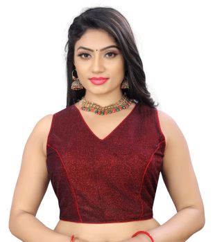 Maroon Cotton Two-Tone Blouse