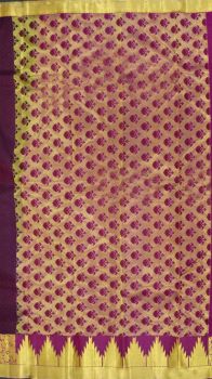 Kanchipuram Saree withMulti color pink with Self Embossed DesignPink rich pallu