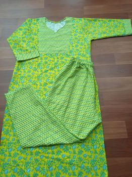 Green Pure Handloom Cotton Kurti From Bengal