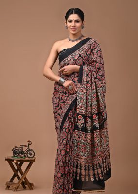 Multi Colour Pure Handloom Mulmul Saree From Bengal