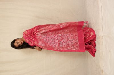 Cotton linen jarry jamdani saree