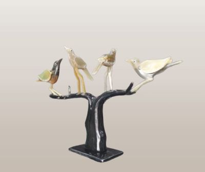 Four Birds On the Tree Home Decor Horn Product Pure Hand Made From Bengal