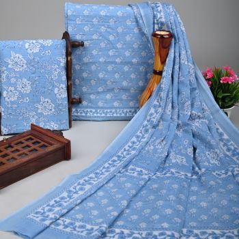 Soft Purple Pure Handloom Suit With Cotton Dupatta