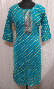 Sky Blue Pure Handloom Cotton Kurti From Bengal