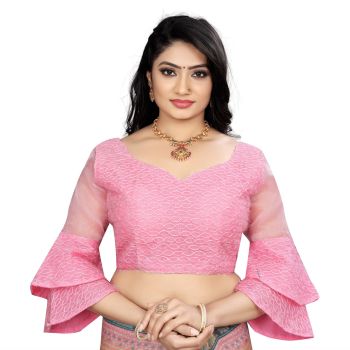 Pink Organza With Embroidery Cording Dori Blouse