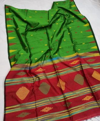 Multi Colour Pure Handloom Silk Cotton Saree From Bengal