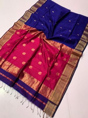 Multi Colour Pure Handloom Meheshwari Silk Cotton Saree From Bengal