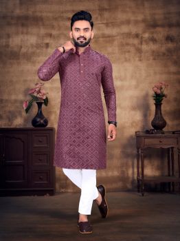 Men Turkish Rose Cotton Kurta Mirror Work Original kurta