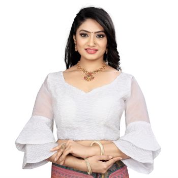 White Organza With Embroidery Cording Dori Blouse
