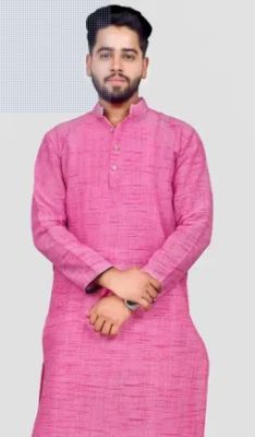 Men Cotton Blend Kurta Pyjama Set